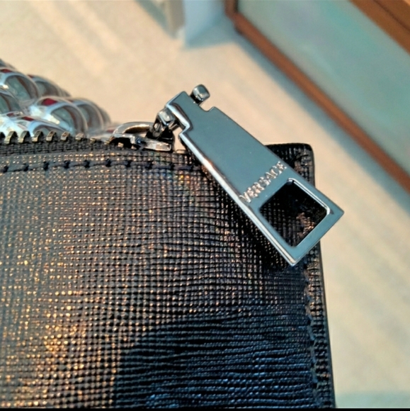 COPY - Versace authentic leather clutch with wristlet strap and silver hardware. - Picture 10 of 12